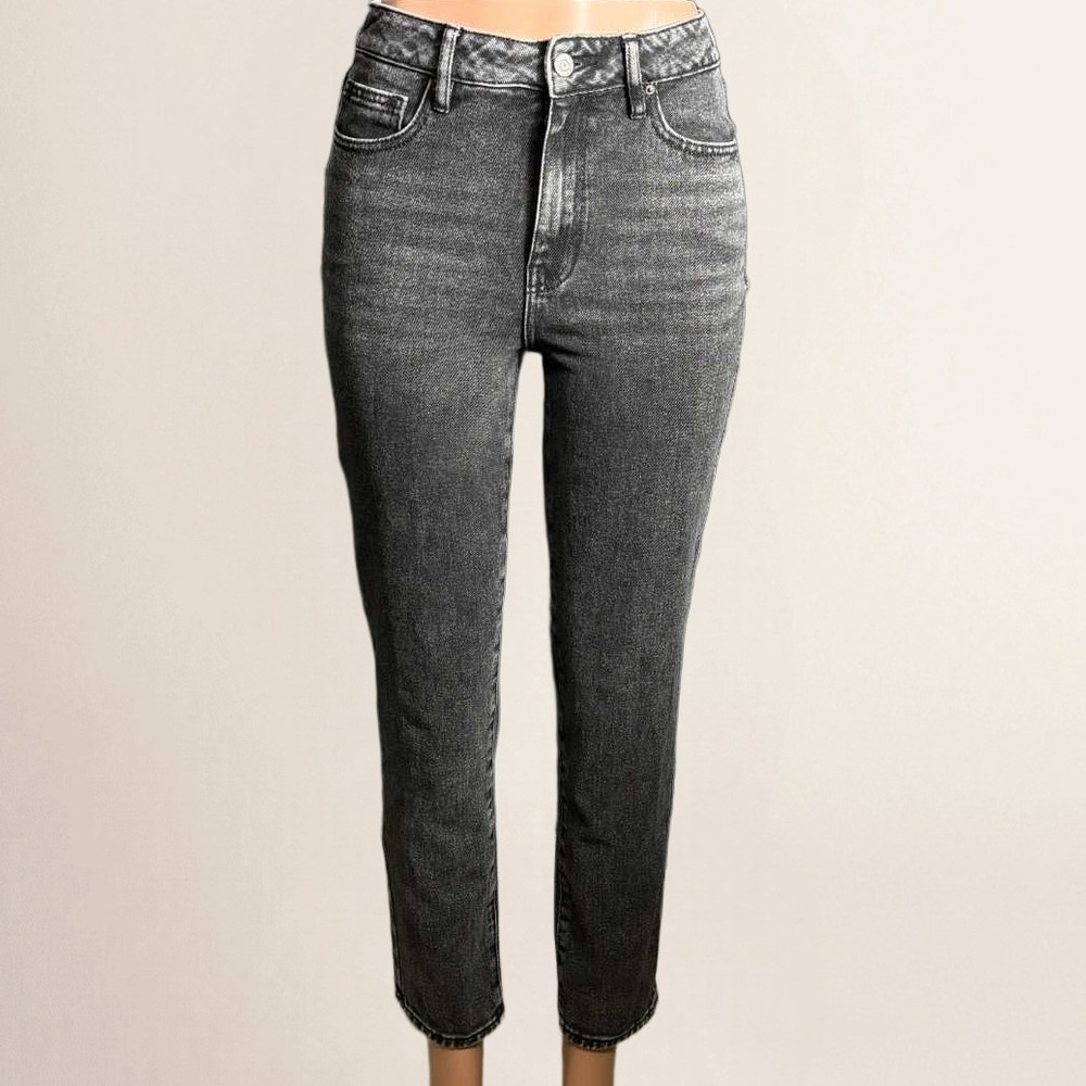 PacSun Womens Mom Jeans Size 26 Black Acid Wash High Rise Tapered Denim Pants